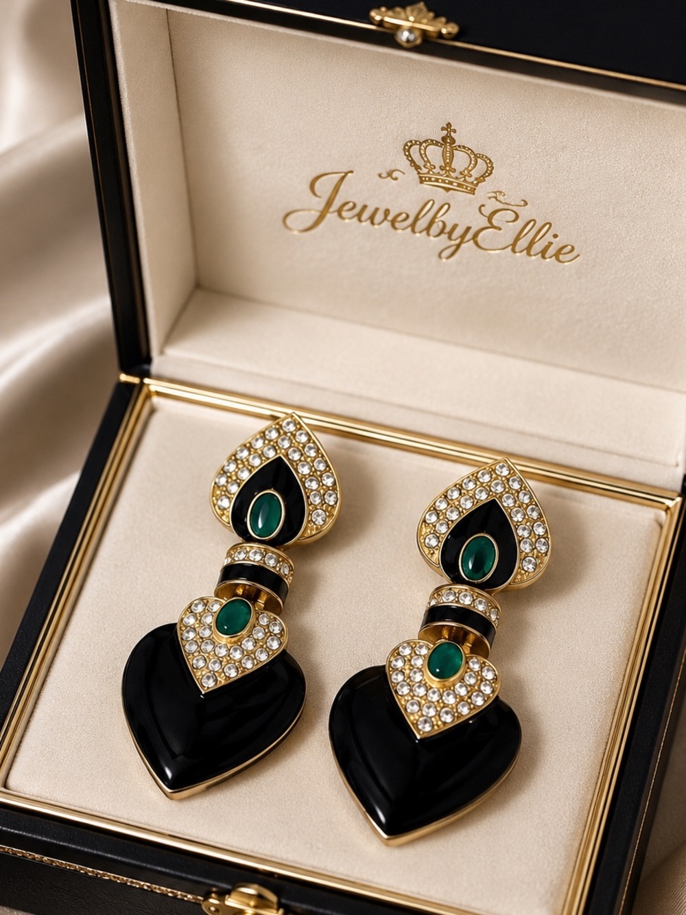 Imperial Noir Pave Drop Earrings